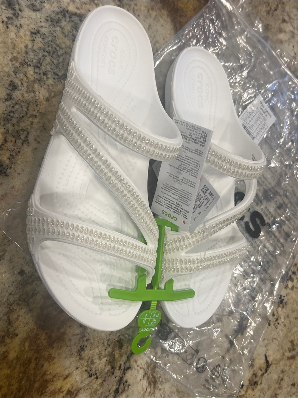CROCS Kadee II Jewels Slide Sandal - White